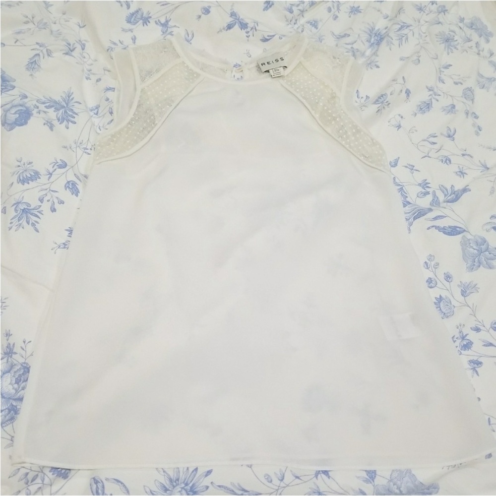 Reiss ivory lace blouse